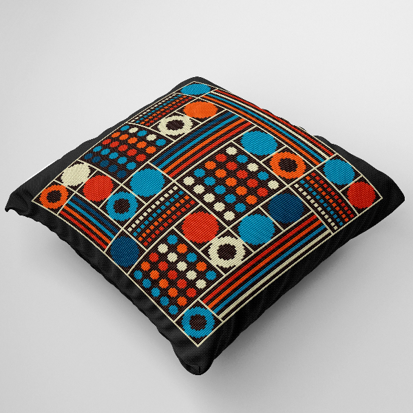 cross stitch pattern cushion retro