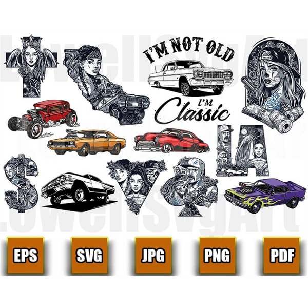 Lowrider Svg, Lowrider Vector, Lowrider Cutfile, Lowrider C | Inspire ...