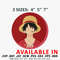 Luffy circle embroidery design