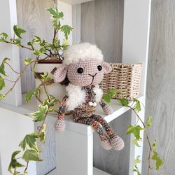 lamb little crochet toys, crochet lamb,  stuffed animals, lamb toy gender neutral baby gift, best grandma,  plush toy