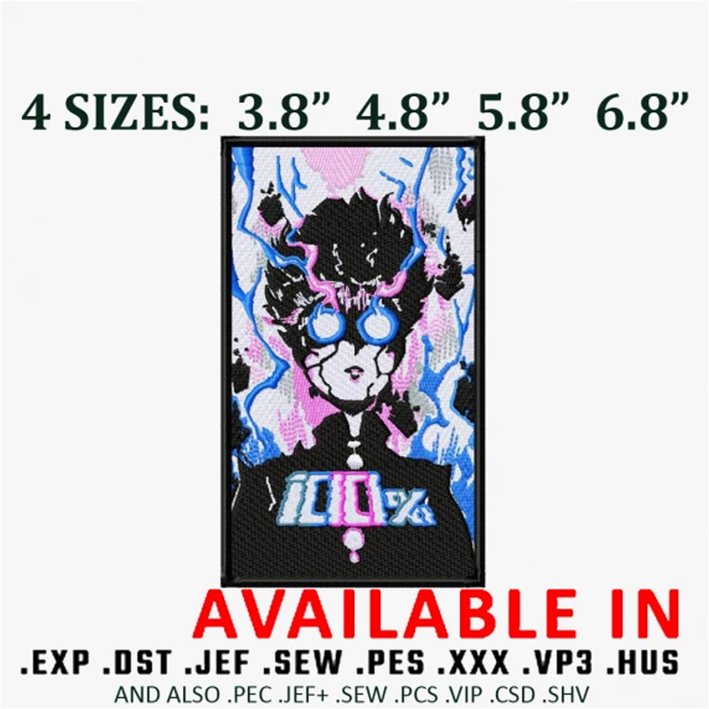 Mob psycho embroidery design