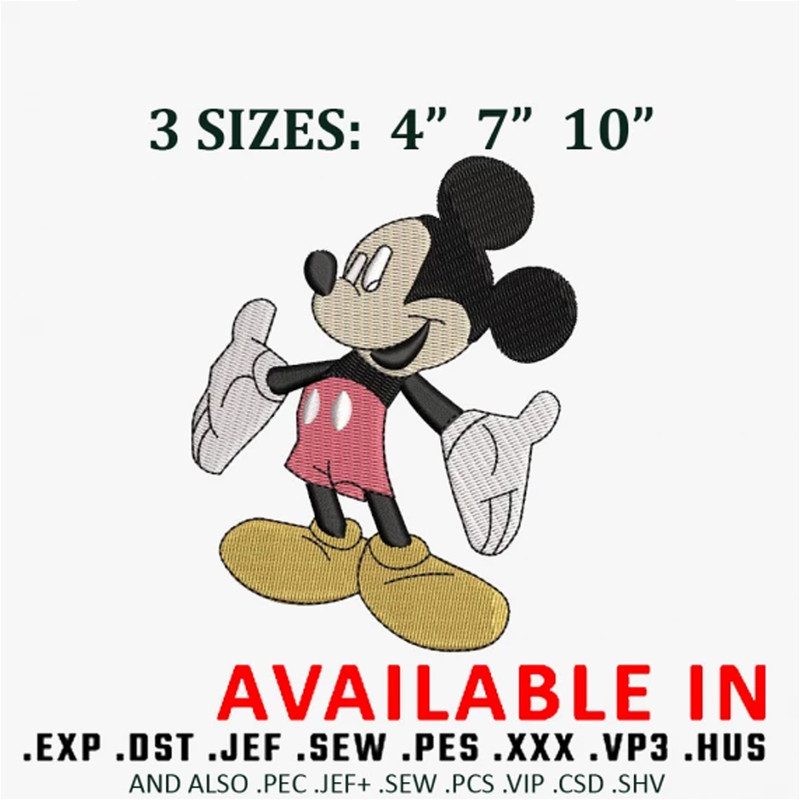 Mickey mouse embroidery design