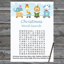 Christmas party games,Christmas Word Search Game Printable,Christmas train animals Christmas Trivia Game Cards