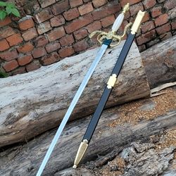 hand made highlander sword (peter diamon) toledo salamanca sword with scabbard.