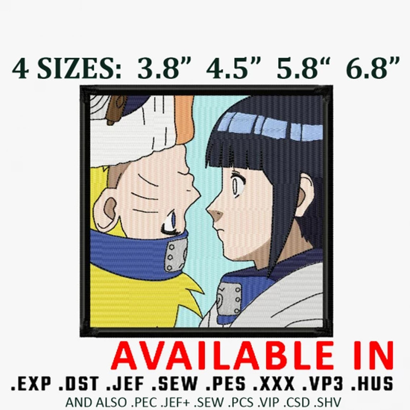 Naruto x hinata embroidery design