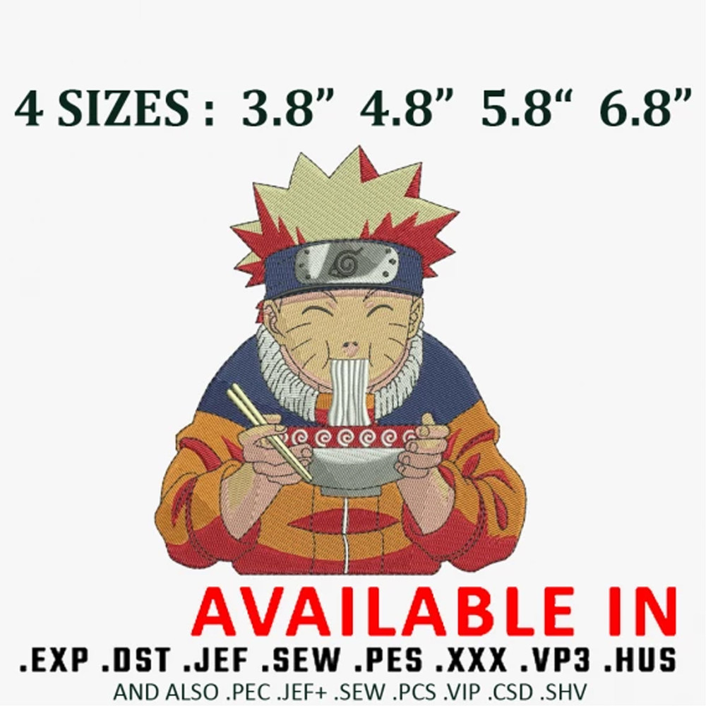 Naruto ramen embroidery design