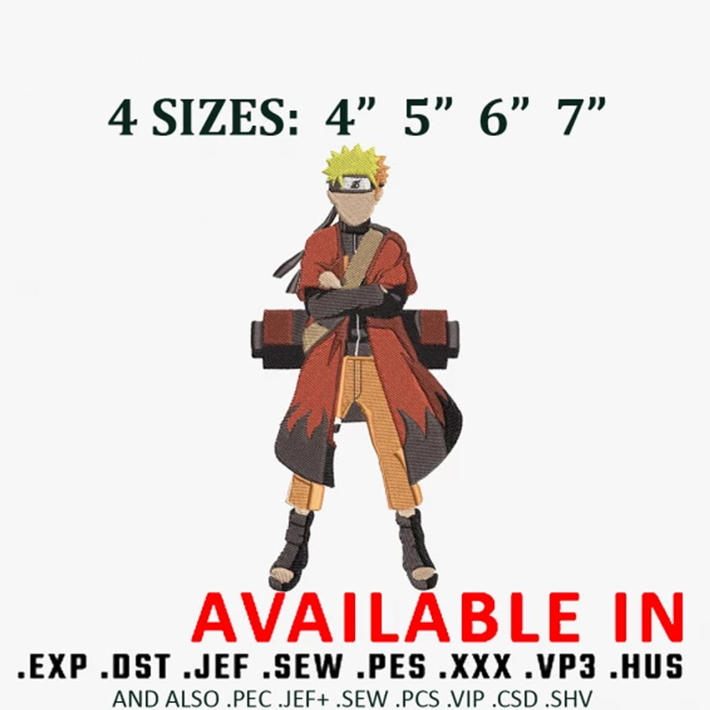 Naruto sage embroidery design