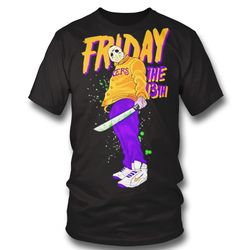 friday the 13th jason voorhees los angeles lakers halloween shirt long sleeve, ladies tee