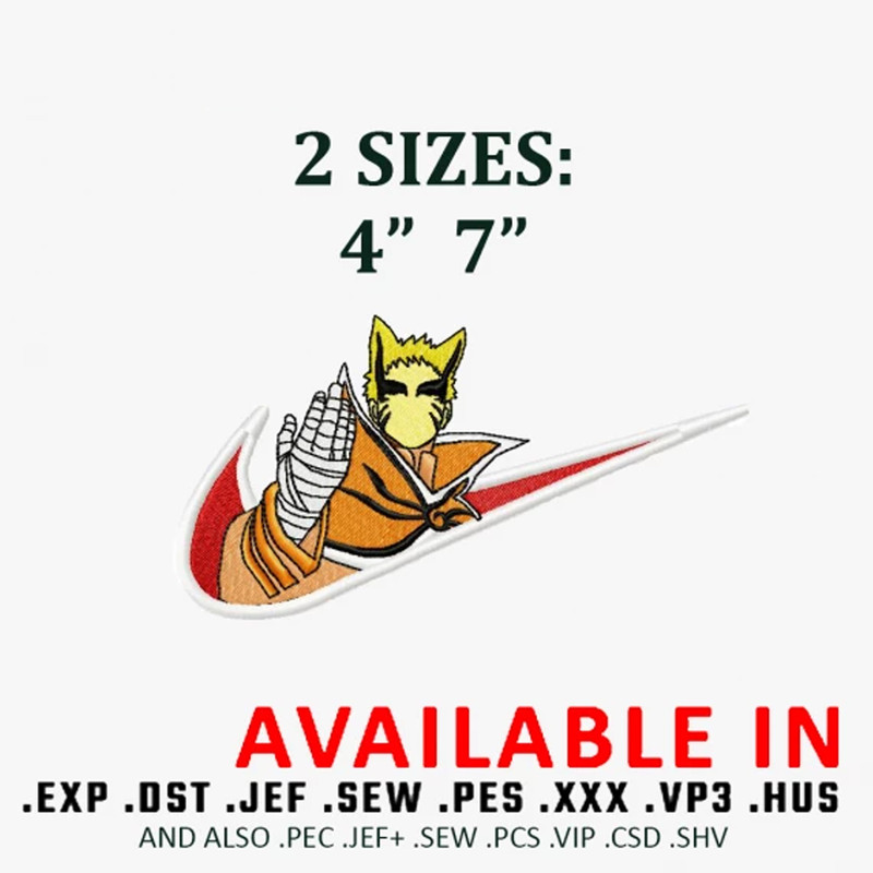 Naruto swoosh embroidery design