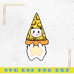 cat in cheese pizza svg, special cat svg, animal and food svg