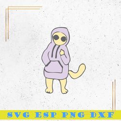 cool cat in hoodie svg, cat swag glasses svg, animal svg