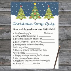 Christmas party games,Christmas Song Trivia Game Printable,Christmas tree Christmas Trivia Game Cards