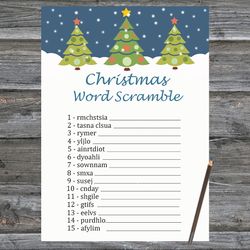 Christmas party games,Christmas Word Scramble Game Printable,Christmas tree Christmas Trivia Game Cards