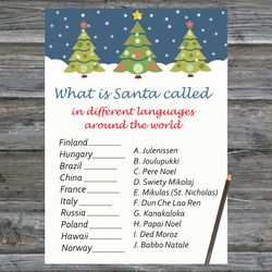 Christmas party games,Christmas Around the World Game Printable,Christmas tree Christmas Trivia Game Cards