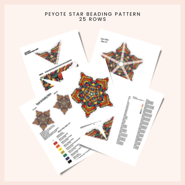 Beaded Star, Arabesque Seed Bead Pattern, Multi Colour Ornam - Inspire ...