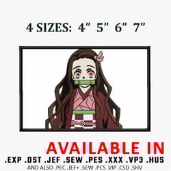 nezuko kamado embroidery design, demon slayer embroidery, anime design, embroidery shirt, anime shirt, digital download