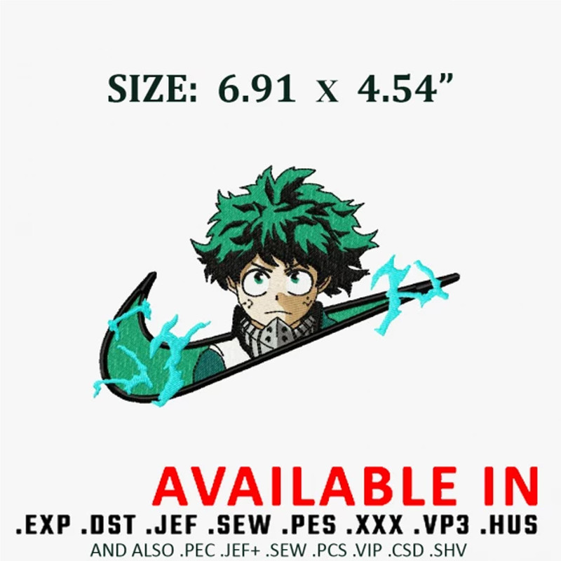 Izuku x nike embroidery design