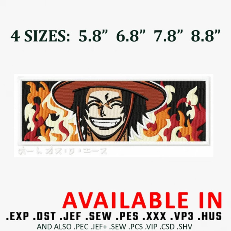 Ace flame embroidery design