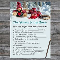 Christmas party games,Christmas Song Trivia Game Printable,Christmas gnomes Christmas Trivia Game Cards