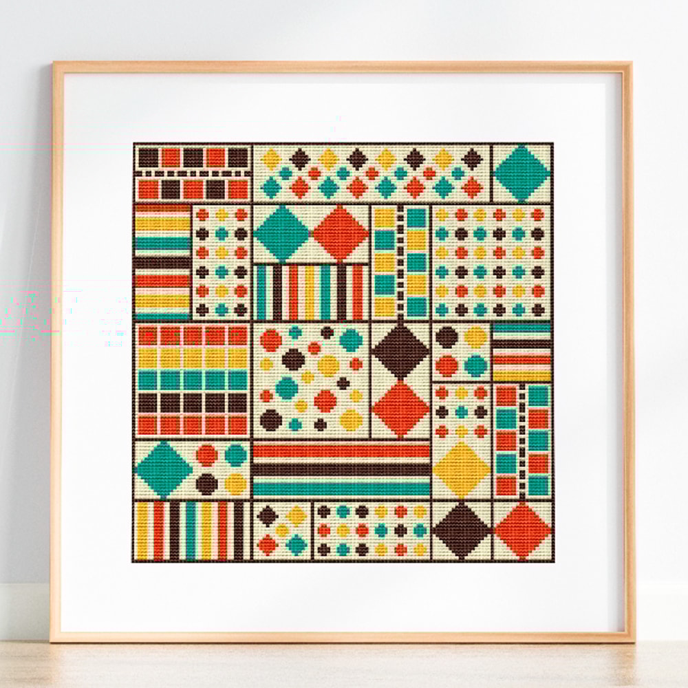 mid century modern cross stitch pattern