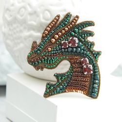 Dragon brooch symbol of 2024 New Year gift handmade dragon dragon gift jewelry dragon Christmas gift embroidered dragon