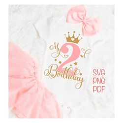 second birthday svg png pdf , 2nd birthday svg, birthday svg, second birthday cricut cut files, my 2nd birthday svg, it'