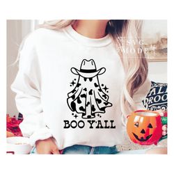 boo y'all svg, cowboy ghost svg, boo haw svg, halloween svg, funny halloween svg, western ghost svg, cowboy hat svg, hal