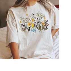 retro alice in wonderland floral garden comfort colors shirt, disney princess alice shirt, vintage 90s disneyland shirt,