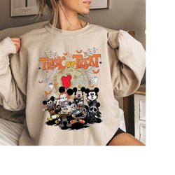 vintage disneyland halloween trick or treat shirt, sweatshirt, disney mickey & friends halloween, retro disneyland hallo