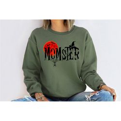 momster halloween sweatshirt momster sweatshirt halloween for women halloween crewneck halloween sweater funny halloween