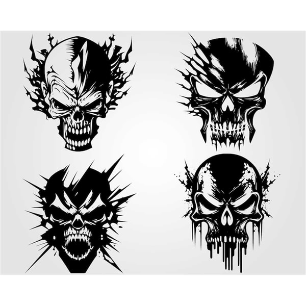 Angsty Svg Angry Skull SVG Bundle Digital Download, Skulls PNG files fo | Inspire ...