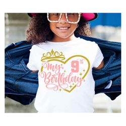 9th birthday svg png pdf , 9th birthday svg, birthday svg, 9th birthday princess svg, my 9th birthday svg, it's my birth