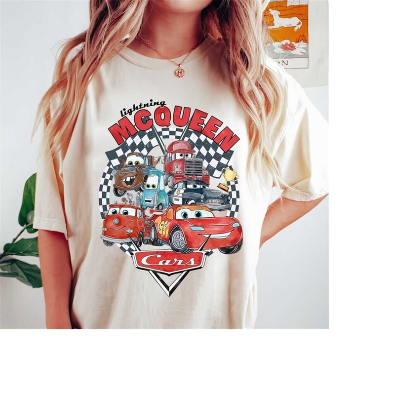Retro Lightning Mcqueen Shirt, Vintage Disney Cars Shirt, Di