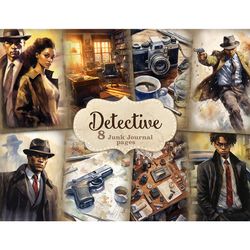 Detective Junk Journal Kit | True Crime Collage Sheets