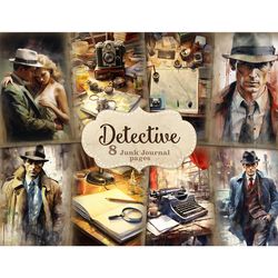 Detective Junk Journal Paper | Crime Picture Collage