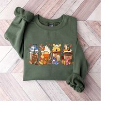 winnie the pooh coffee latte shirt sweatshirt, vintage fall season sweater , fall coffee shirt , cute halloween pumpkin