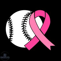 baseball tackle breast cancer svg awareness ribbon svg