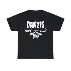 danzig t shirt skull logo punk metal glenn danzig misfits samhain type o negative prong unisex heavy cotton t-shirt s-5x