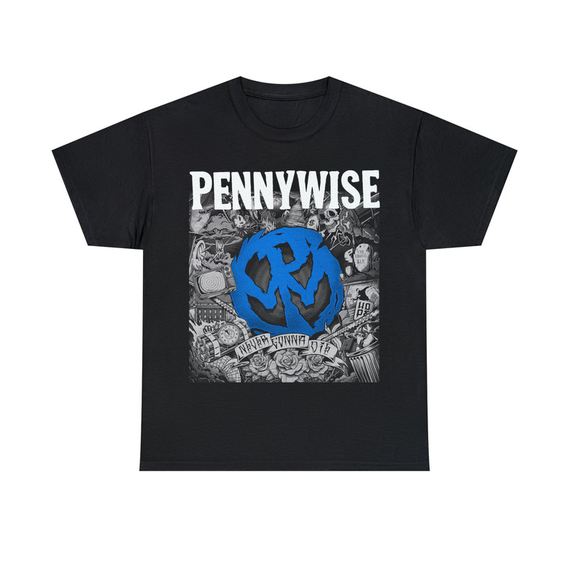 Pennywise T Shirt Never Gonna Die Bad Religion Rancid NOFX The Offspring Guttermouth Face to Face Unisex Heavy Cotton T-Shirt S-5XL.jpg
