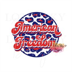 Retro American Freedom Leopard Circle | Ready To Press | Sublimation Heat Press Design | Transfer | Vintage
