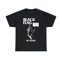 black flag t shirt my rules socal hardcore punk henry rollins circle jerks dead kennedys minor threat unisex heavy cotto