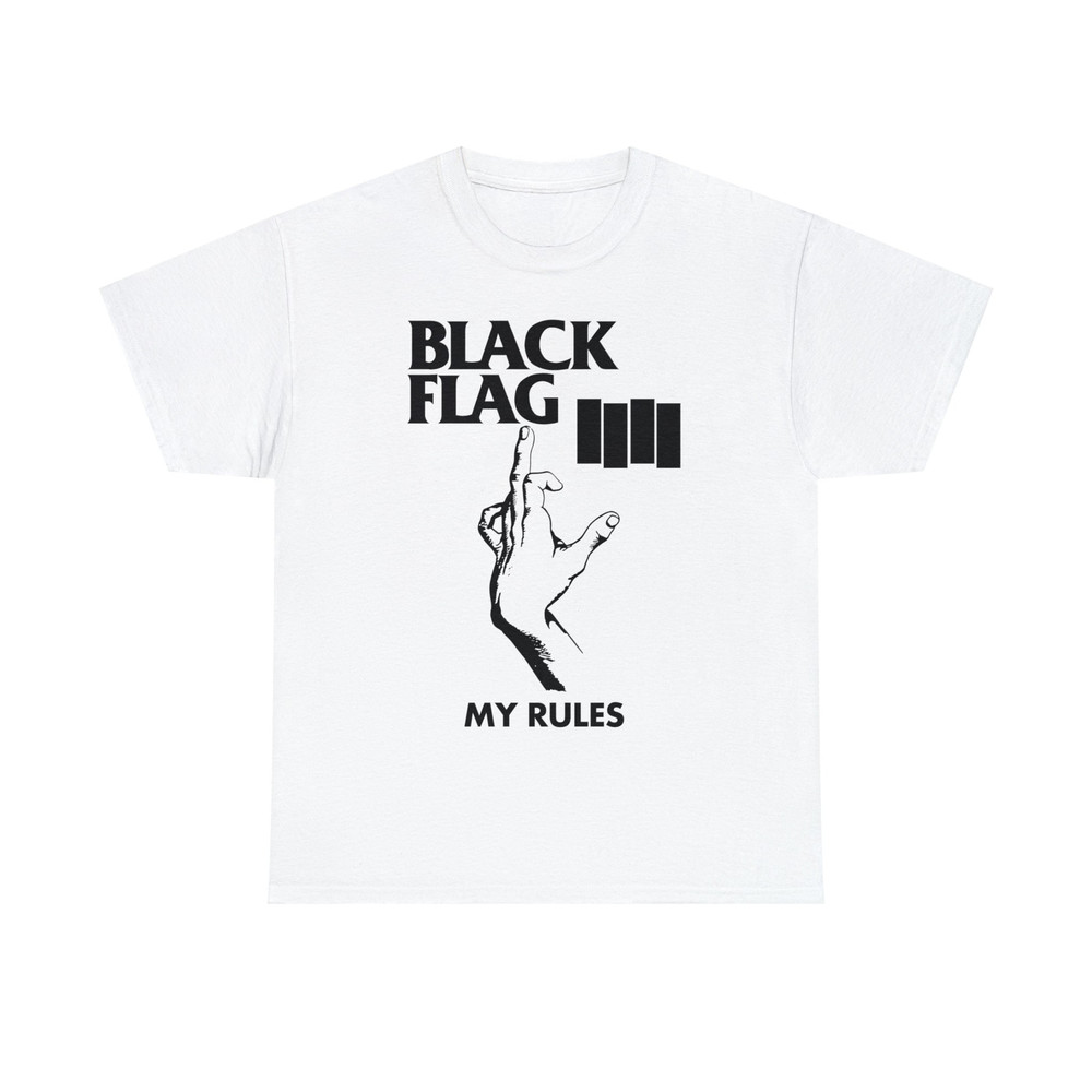 Black Flag T Shirt My Rules SoCal Hardcore Punk Henry Rollins Circle Jerks Minor Threat Dead Kennedys Unisex Heavy Cotton T-Shirt S-5XL.jpg