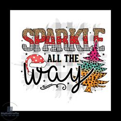 sparkle all the way leopard pine tree png, christmas png, sparkle png