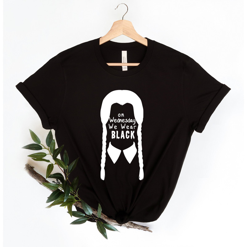 On Wednesday We Wear Black Shirt, Halloween Shirt, Womens Halloween Shirt, Fall Shirt For Women, Cute Halloween Shirt, Black Clothing-1.jpg