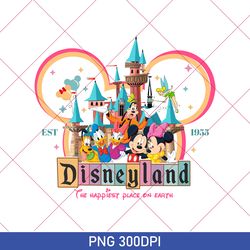 disneyland png, disneyland est 1955 california png, mickey and friends png, retro magic kingdom png, disney family png