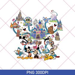 disneyland resort, disneyland est 1955 california png, mickey and friends, retro magic kingdom png, disney family png