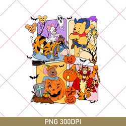 disney pooh and friends halloween png, winnie the pooh halloween png, disney spooky halloween png, halloween vacation