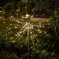 solar firework lights outdoor waterproof