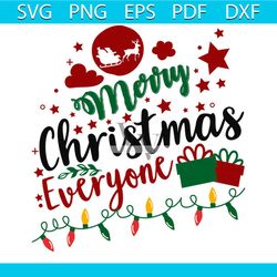 merry christmas everyone svg, christmas svg, christmas lights svg