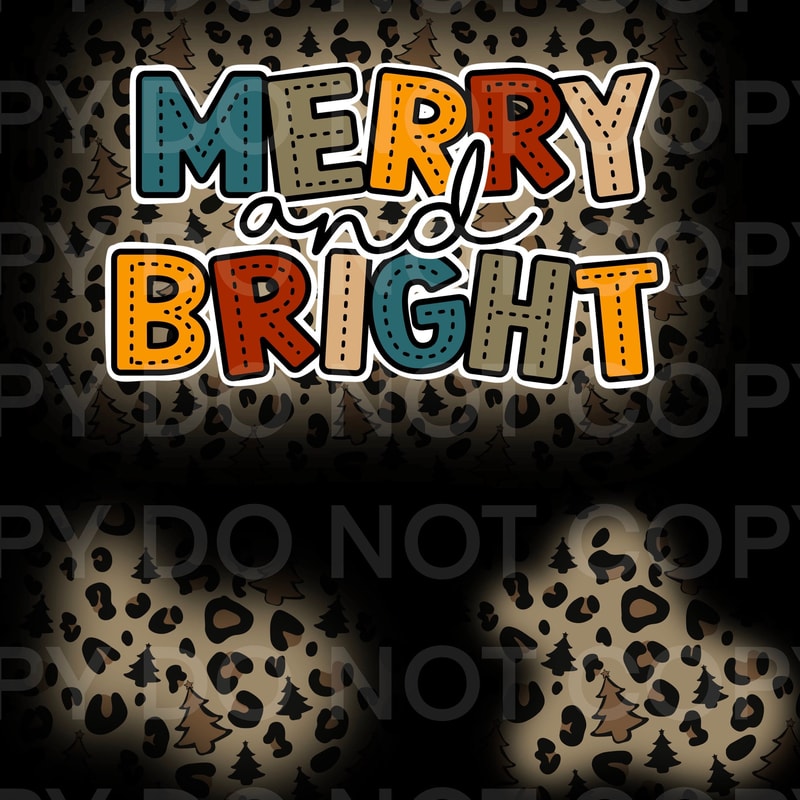 Merry and Bright Leopard Cheetah Funny Christmas Sublimation Patch Bundle PNG Digital Design Sublimation Download for T Shirt tumbler cup - 1.jpg